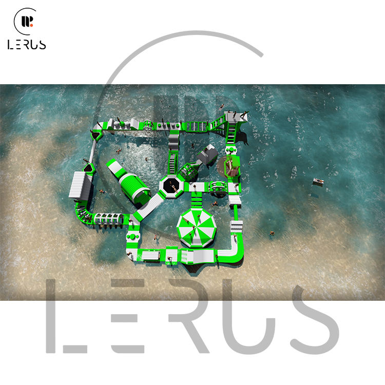 Završni pogled na projekt Rio iz zraka, prikazujući cijeli raspored i plažu u pozadini.